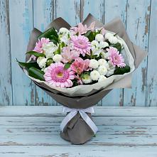 Букет цветов из:  Герберы, Альстромерии и Хризантемы в Парусном