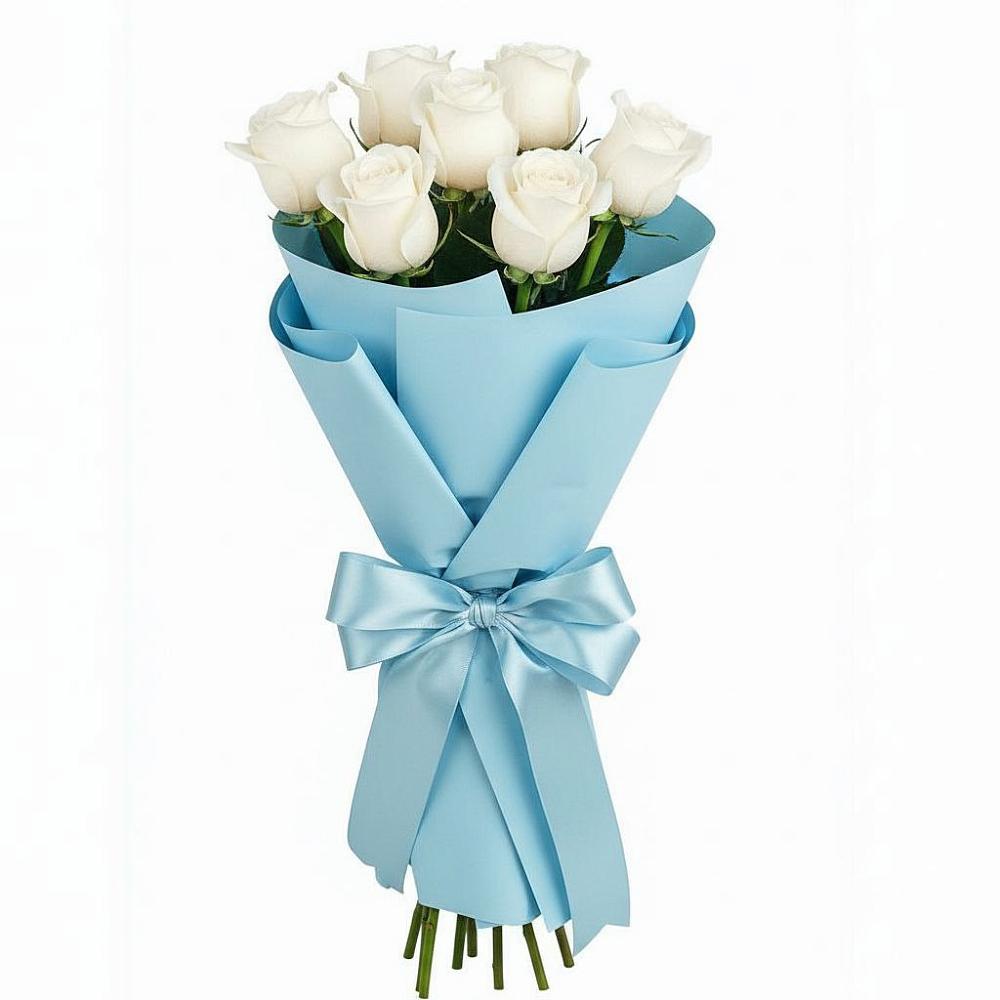 Букет 7 белых роз Проуд в Парусном