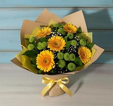 Букет цветов из:  Герберы и Хризантемы в Парусном