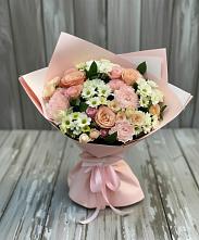 Букет цветов из:  Гвоздики, Розы и Хризантемы в Парусном