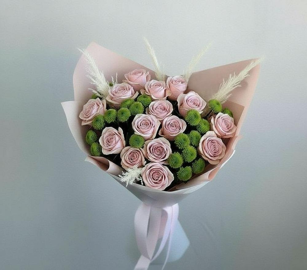 Букет цветов из: Розы и Хризантемы в Парусном