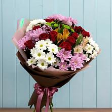 Букет цветов из:  Розы, Хризантемы и Альстромерии в Парусном