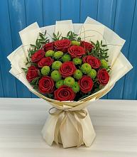 Букет цветов из:  Розы и Хризантемы в Парусном