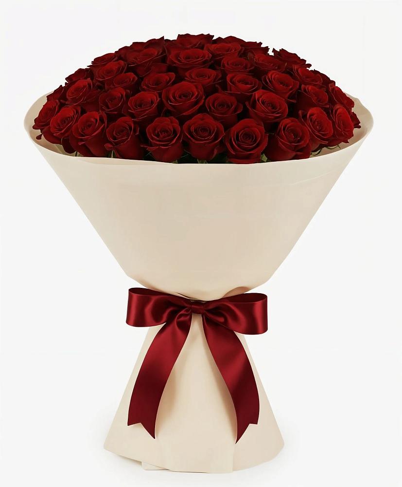 Букет 101 Бордовая роза Блэк Бакарра в Парусном
